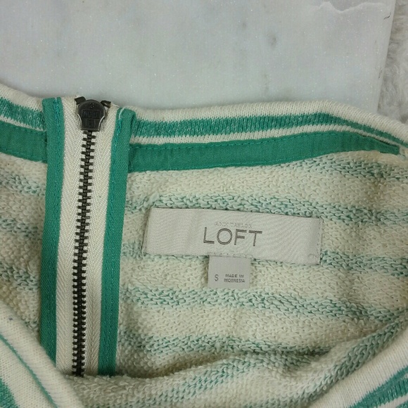 Ann Taylor Loft Exposed Zipper Striped Sweater S - Picture 4 of 8